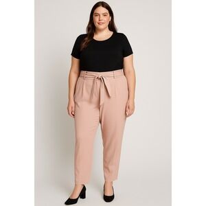 White House Black Market WHBM Curvy Fluid Tapered Ankle Pants 18L Dusty Rose‎